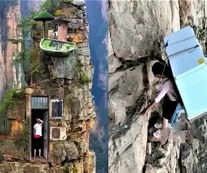 معماری خلاقانه؛ سنگ قله رو تو ارتفاع 7000 پایی تراشید خونه ساخت 10000 تا پله داره