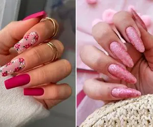 ایندفعه ناخناتو بهاری دیزاین کن؛ اینجوریم کِشیدشون کن! با لاک صورتی چه شووود!