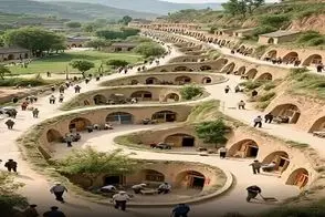 معماری خلاقانه؛ روستای مارپیچی زیر زمین ساختن سقف خونه ی پایینی ها حیاط بالایی هاست