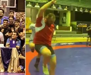 (ویدیو) رقص کشتی گیران در تولد حسن یزدانی با آهنگ شلوار پلنگی!