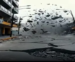 معماری طبیعت؛ زلزله آسفالت خیابونو هزار تیکه کرد از شدت فشار پرت میشن هوا