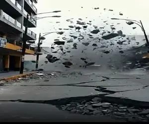 معماری طبیعت؛ زلزله آسفالت خیابونو هزار تیکه کرد از شدت فشار پرت میشن هوا