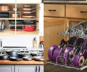 با چیدن قابلمه ها توی کابینت مشکل داری؟/ بیا که چند تا راهکار درست درمون برات دارم!