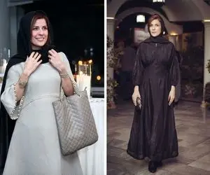 سارا بهرامی با پیراهنی بلند و سنجاق سینه جواهردوزی شده / بیوگرافی و مهاجرت برای بازی