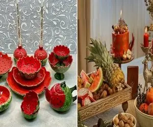 جدیدترین ظروف میوه خوری شب یلدا / مناسب انواع سلیقه هم فانتزی پسندا هم اعیونی پسندا