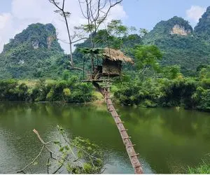 معماری خلاقانه؛ رو دریاچه جنگل تو ارتفاع 2000 پایی خونه ساخته با 100 پله پیتون نخورتش