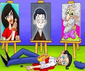 بازی فکری؛ فقط 1 نفر از 50 نقر میتونه با دلیل بگه کدوم نقاشی نفرین شده و قاتل نقاشه؟