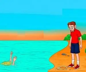 بازی فکری؛ اگه پیش همه هی کلاس میزاری بگو این آقا چرا زنشو نجات نداد
