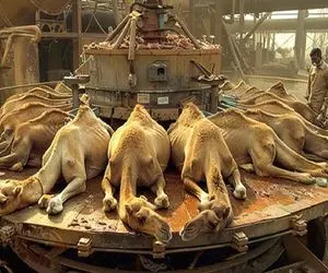 فرآوری شتر؛ بعد بهره کشی شتر و روباه باهم سلاخی و درسته چرخ میکنن سوسیس شه