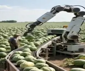 کشاورزی نوین؛ برا درو کردن هندونه ربات ساختن انقد پیشرفته اس فقط شیرینا رو جدا میکنه