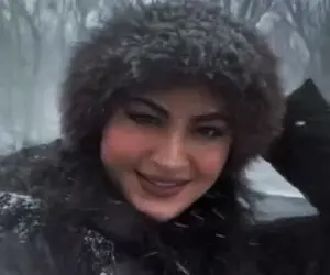 آواز احساسی؛ مریم مومن و شوهرش تو جاده کندوان برفی عشق به پا کردن
