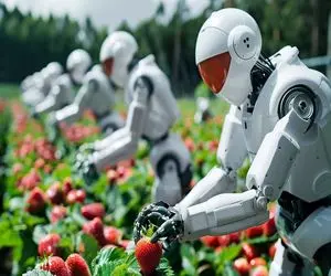 کشاورزی نوین؛ تو آمریکا زیر 20 ثانیه با دوتا ربات توت فرنگی 10000 هکتار زمین و میچینن
