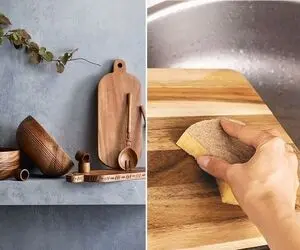 ترفندهای تمیز کردن ظروف چوبی / ضدعفونی و برق انداختن ظرف های چوبی با روش های ساده