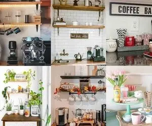 چیدانه خیلی قشنگ؛ ایده درست کردن کافی بار گوشه آشپزخونه همین قدر ساده و شیک