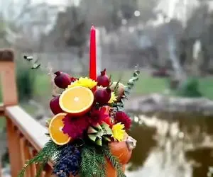 ایده های خلاقانه؛ تزئین گلدان میوه برای شب یلدا