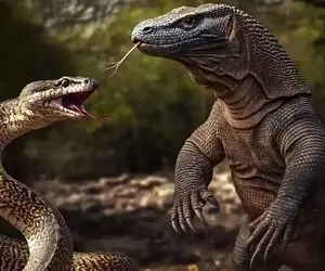 مستند حیات وحش؛ نزاع کومودو و مار زیاده خواه برای نجات داداشیش