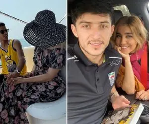 "سردار آزمون" هم مانند قائدی غیرتش نم کشید؛ نامزدش با لباس لُختی!