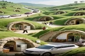 معماری خلاقانه؛ کنار جاده کوهی خونه های گنبدی ساختن ماشینا رد میشن ویوشون خیلی خفنه