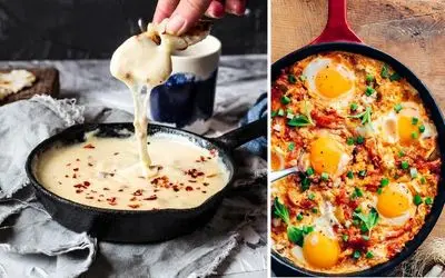 طرز تهیه دو صبحانه خوشمزه ترکی / املت ترکی و کویماک به روش اصیل