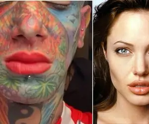 ویدیویی از تتو لب "امیر تتلو" که شبیه لب "آنجلینا جولی" شده!