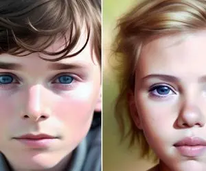 وقتی هوش مصنوعی بچگی خانوما و آقایون بازیگر گُنده خارجی رو به تصویر میکشه؛ چه خفففن!