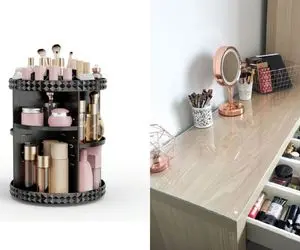 لوازم آرایشت رو جادویی توی فضاهای کوچک جا بده/با این روش دیگه بمب نمیترکه رو میزت