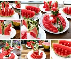 ایده‌های خلاقانه؛ تابستون واسه مادرشوهر اینطوری هندونه برش بزن انگشت به دهن بمونه