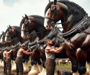 اسب های باورنکردنی؛ بزرگترین گونه اسب جهان در مزرعه اسب با زیبایی مسحورکننده