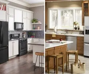 رنگ مناسب کابینت برای هماهنگی با یخچال سیلور؛ ست سازی آشپزخانه با هارمونی صحیح و زیبا