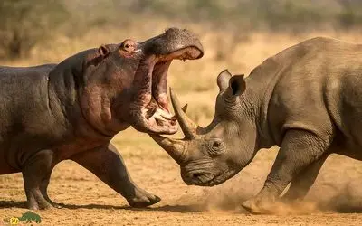 حیات وحش بی رحم؛ نبرد سنگین وزن بین گردن و اسب آبی