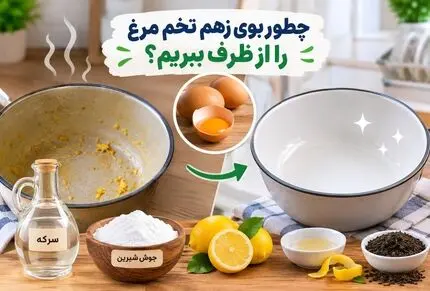چجوری بوی زهم تخم مرغ از ظرف بره؟ حذف شوینده شیمیایی و طراوت ظروف با مواد خانگی