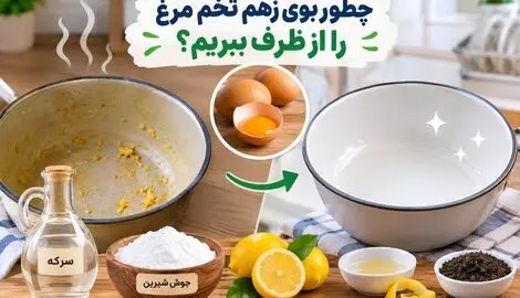 چجوری بوی زهم تخم مرغ از ظرف بره؟ حذف شوینده شیمیایی و طراوت ظروف با مواد خانگی