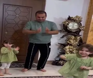 آواز بلرزون؛ آهنگ گذاشتن دوقلوها انقد نانا و فینگولی رقصیدن باباشون ذوق کرده
