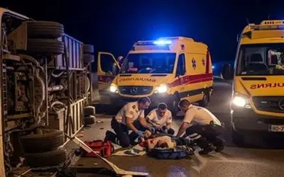 آخرین وضعیت مصدومان حادثه واژگونی اتوبوس