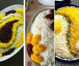 ایده های خلاقانه؛ چند مدل تزئین برنج با زرشک و زعفران