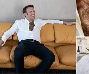 جنجال در فرانسه بر سر موهای سینه مکرون!