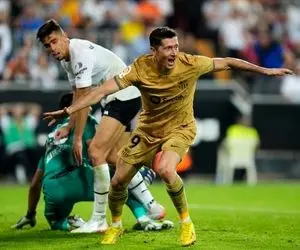 والنسیا 0-1 بارسلونا؛ رستگاری با لواندوفسکی + خلاصه بازی