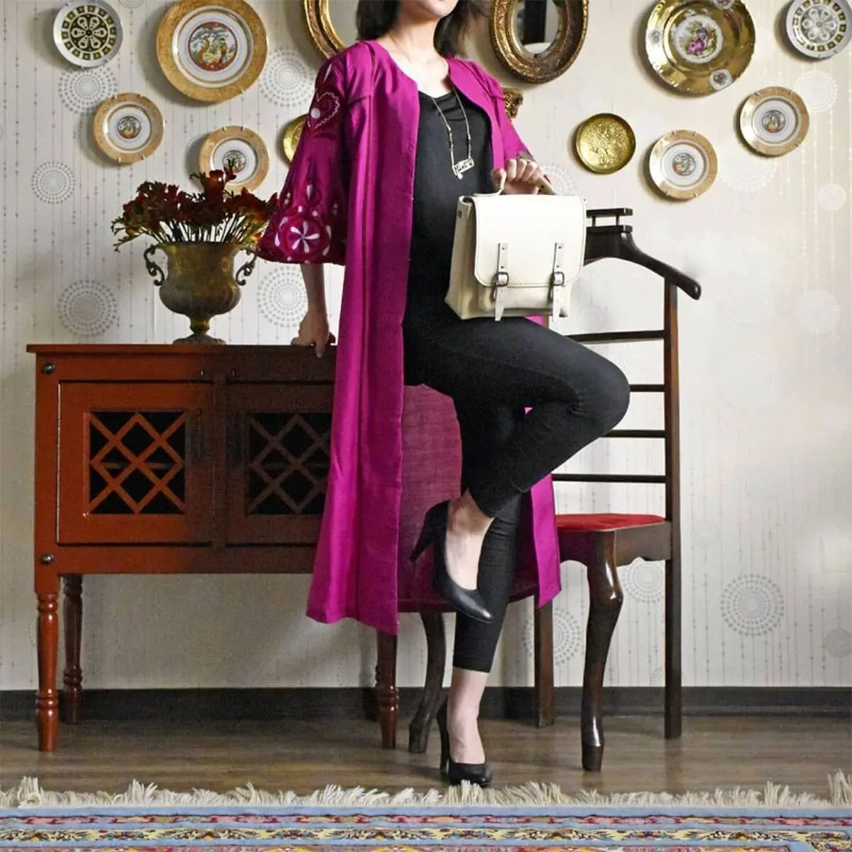 مانتو سرخابی مجلسی