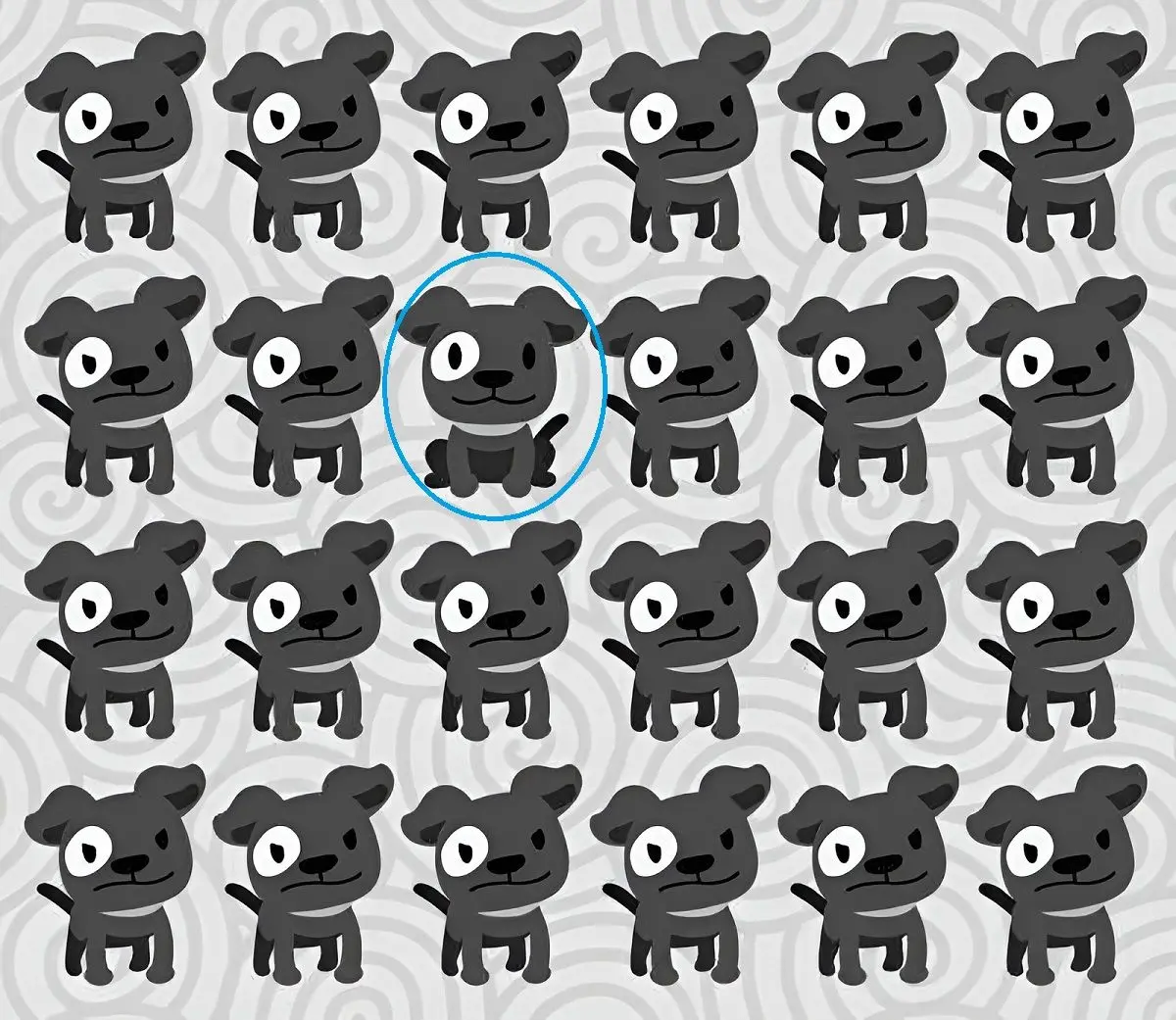 پاسخ-تست-بینایی-یافتن-سگ-متفاوت-میان-سگ-ها