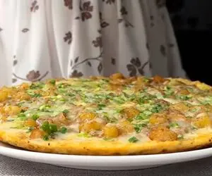 آموزش آشپزی؛ یه چیزی خوشمزه تر از پیتزا با سیب زمینی و تخم مرغ