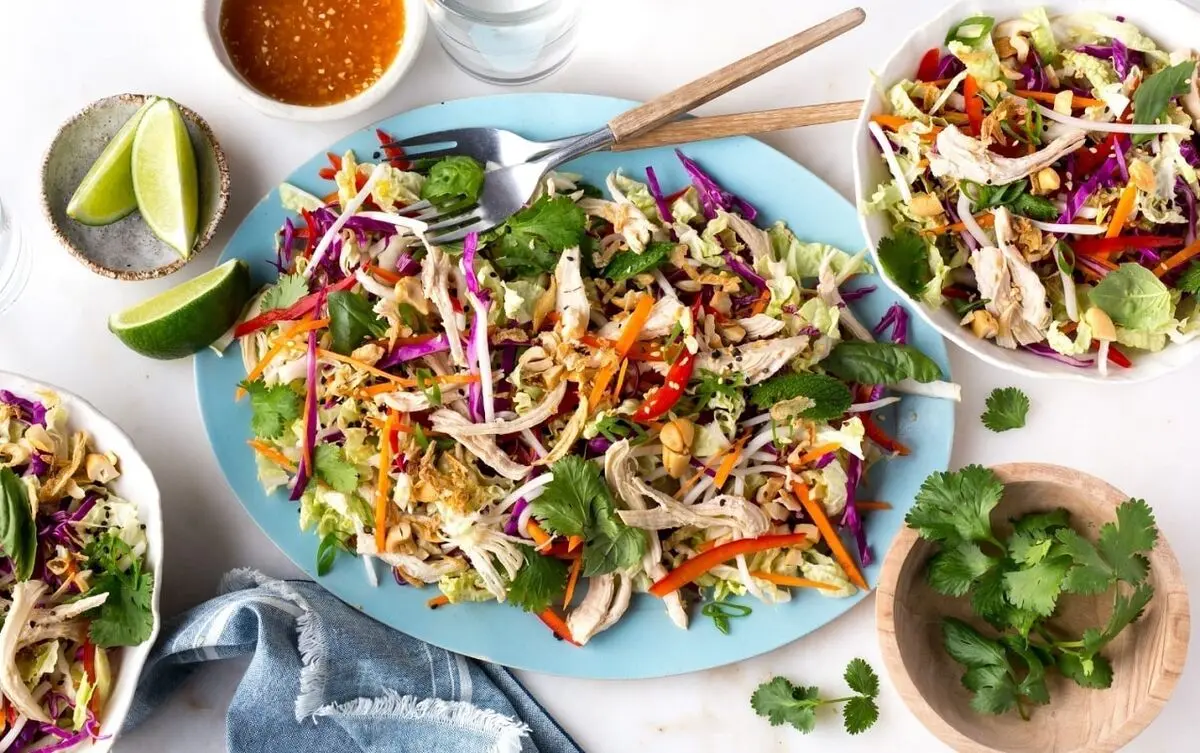 Lemongrass-Poached-Chicken-With-Cabbage-Slaw