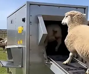 دامداری نوین؛ گوسفندا تو صف اپیلاسیونن با دستگاه پشم چین سفید و بلوری میشن