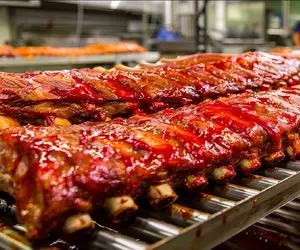 فرآوری خوک؛ این حرومیارو با شوک میکشن بعد غسل دندشونو از بدن جدا میکنن واسه کباب