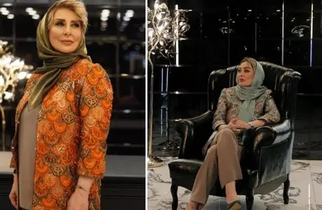 کت واک خانم های بازیگر مدل در مزون لوکس عروجی؛ مانتوهای جواهردوزی با آستین کوتاه