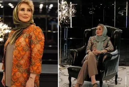 کت واک خانم های بازیگر مدل در مزون لوکس عروجی؛ مانتوهای جواهردوزی با آستین کوتاه