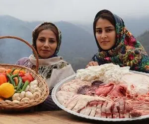 آشپزی در طبیعت؛ دخترای با ذوق تو طبیعت باصفا شیشلیگ بره و کباب پرده پیچ پختن شاهکار