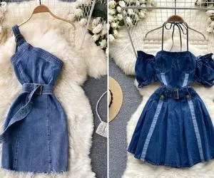 شیک ترین لباس مجلسی های زنانه با پارچه جین / اینا مدن هیچ جوون تر هم نشونتون میدن