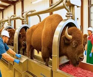 فرآوری بوفالو؛ سر بوفالو آمریکایی از قفا میزنن عطش بازار لوکس گوشت سیراب کنن