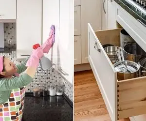 تمیز کردن کابینت ها در چند گام ساده / امان از چربی های کابینت زیر گاز ولی نگران نباش