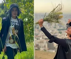 خوش گذرونی "الناز شاکردوست" با رفقای باحالش تو کوه؛ خانم خانوما عجب ماشین غووولی داره!